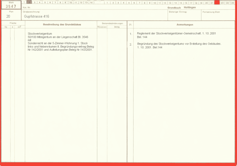 Grafik Beispiel Grundbuch Eintrag Grundstückbeschrieb